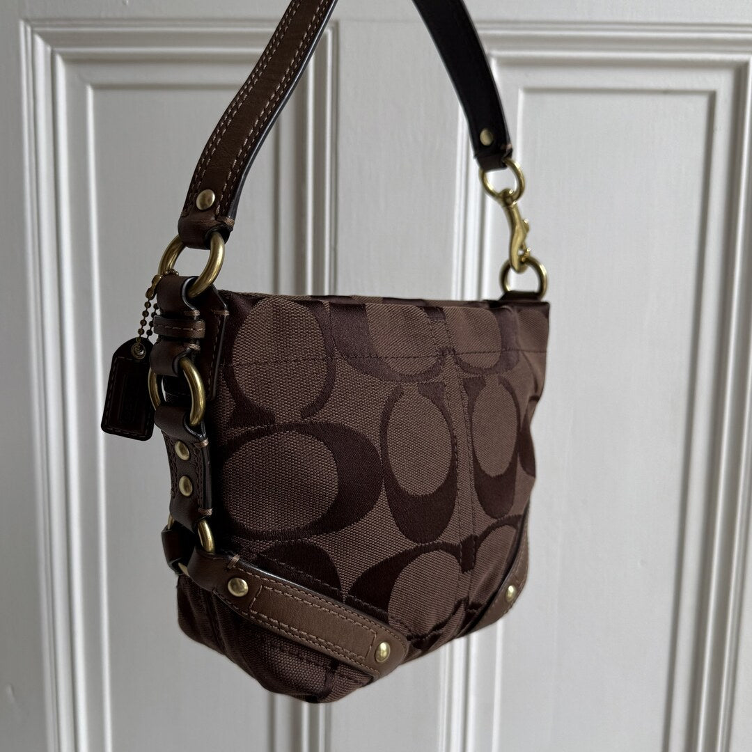 Coach Signature Studded Brown Mini Handbag