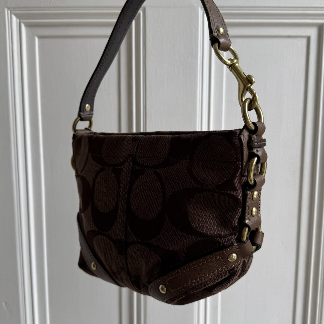 Coach Signature Studded Brown Mini Handbag
