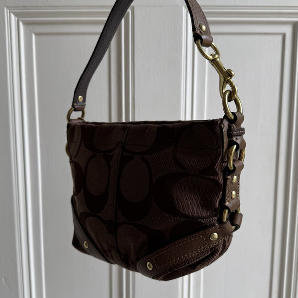 Coach Signature Studded Brown Mini Handbag