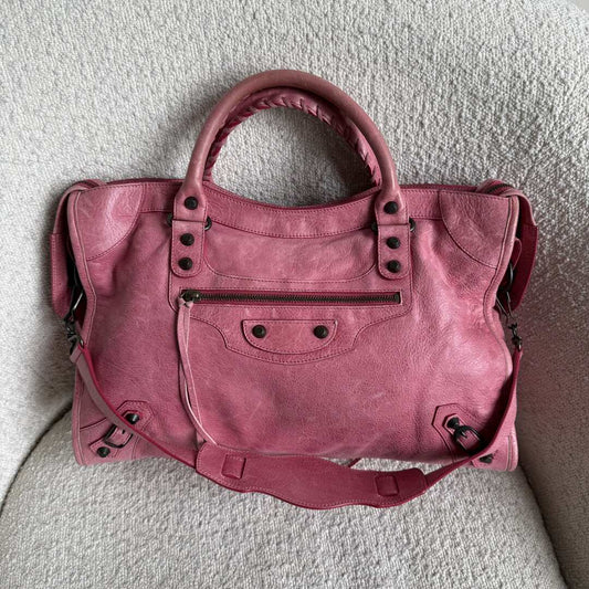 2010 Balenciaga The City Leather Pink Handbag
