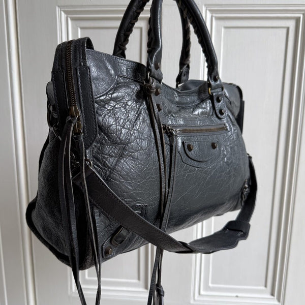 2014 Balenciaga City Leather Grey Handbag