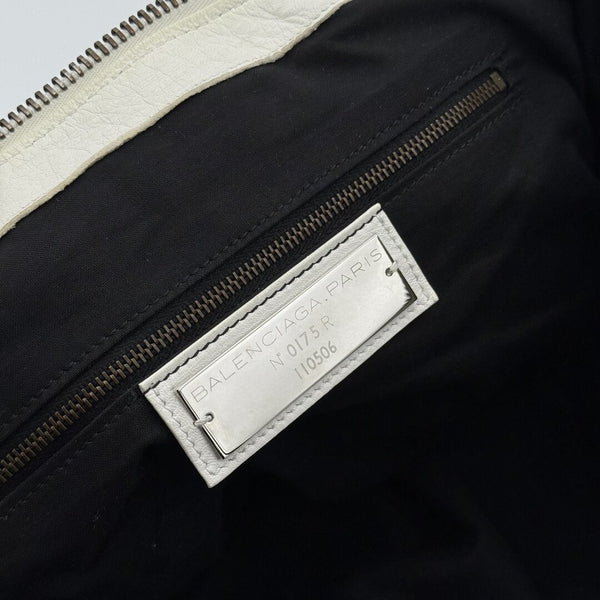 2009 Balenciaga Motocross Classic Weekender White Tote Bag