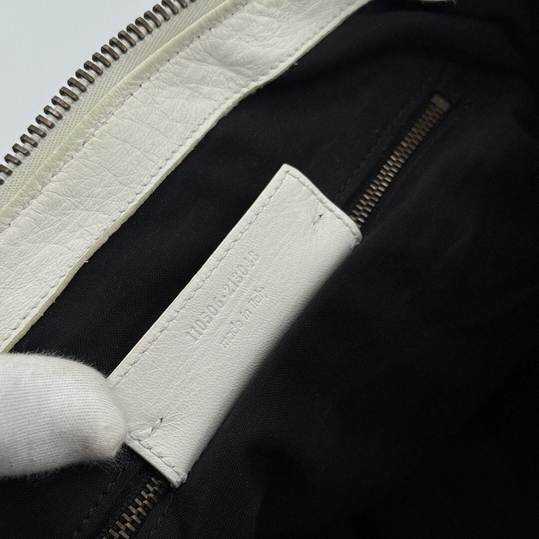 2009 Balenciaga Motocross Classic Weekender White Tote Bag
