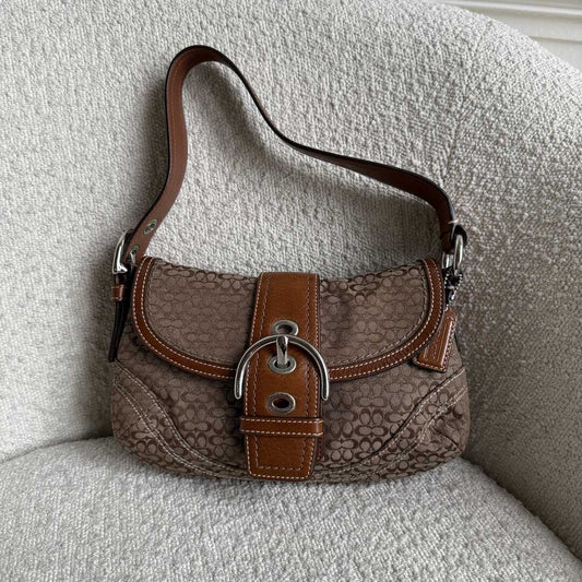 Coach Mini Signature Soho Brown Shoulder Bag