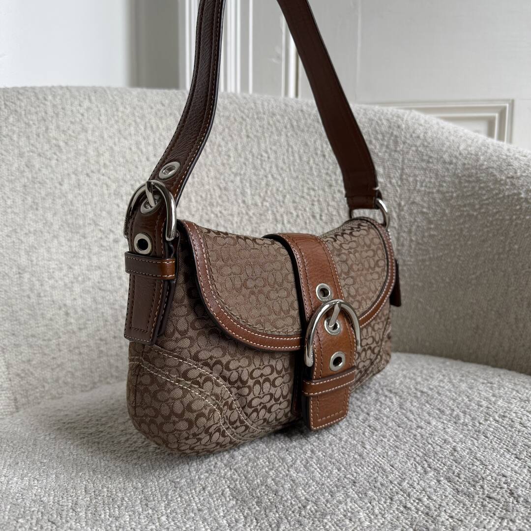 Coach Mini Signature Soho Brown Shoulder Bag