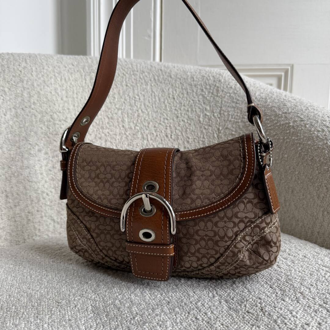 Coach Mini Signature Soho Brown Shoulder Bag