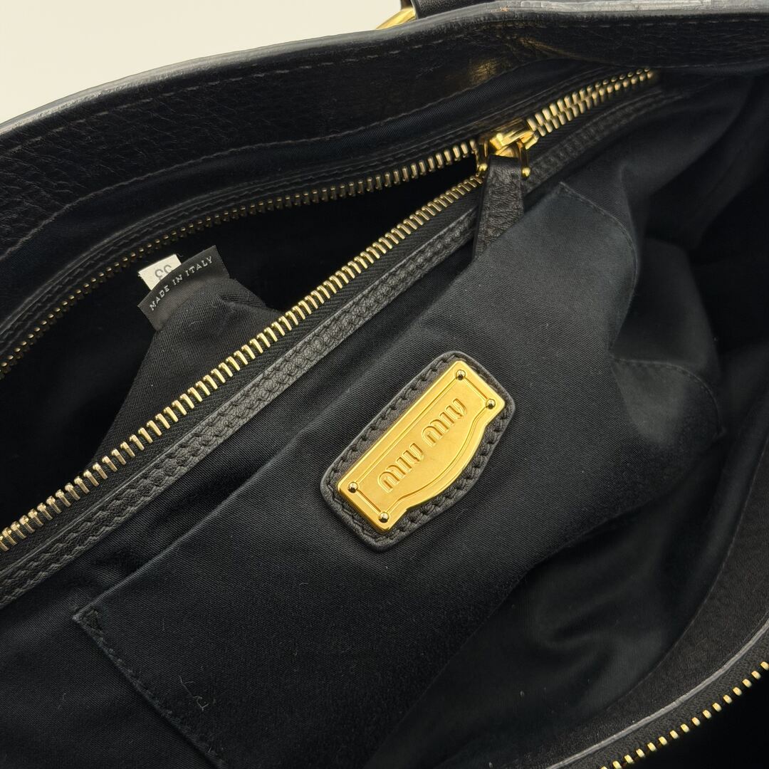 Miu Miu Vitello Leather Black Shoulder Bag