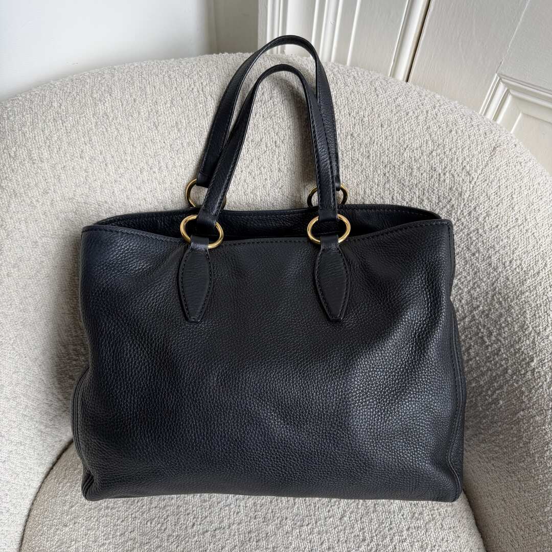 Miu Miu Vitello Leather Black Shoulder Bag