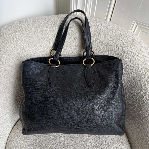 Miu Miu Vitello Leather Black Shoulder Bag