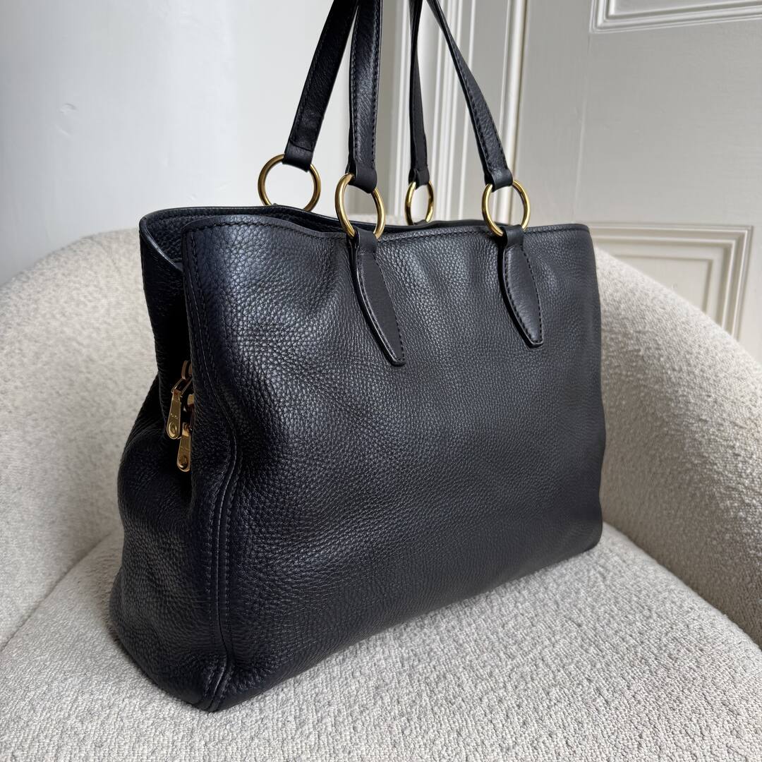 Miu Miu Vitello Leather Black Shoulder Bag