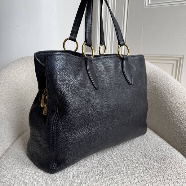 Miu Miu Vitello Leather Black Shoulder Bag
