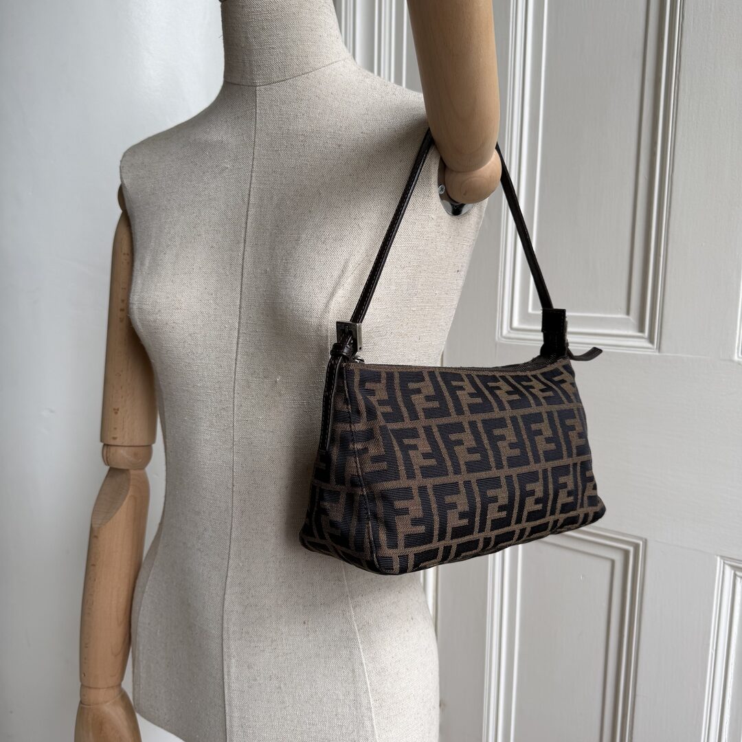 Fendi Zucca Brown Shoulder Bag