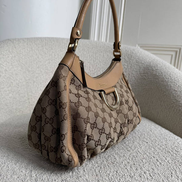 Gucci GG Canvas Abbey Caramel Brown Shoulder Bag