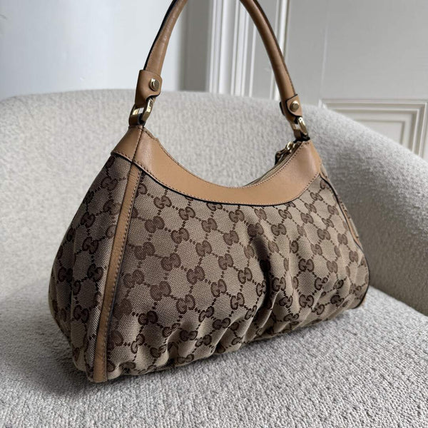 Gucci GG Canvas Abbey Caramel Brown Shoulder Bag