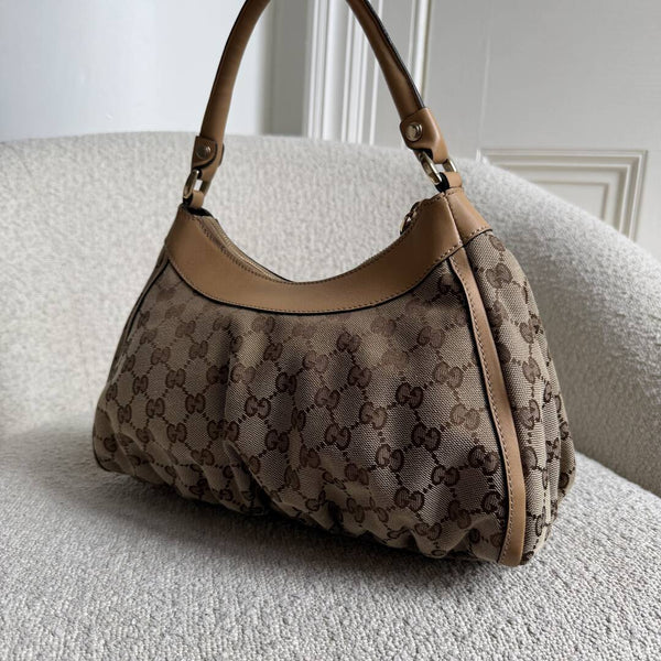 Gucci GG Canvas Abbey Caramel Brown Shoulder Bag