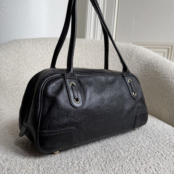 Gucci Guccissima Princy Black Leather Shoulder Bag