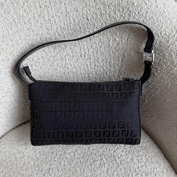 Fendi Zucchino Black Shoulder Bag