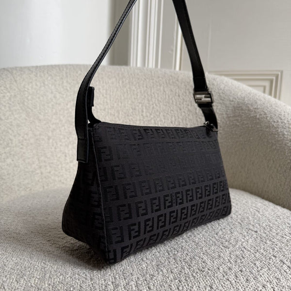 Fendi Zucchino Black Shoulder Bag
