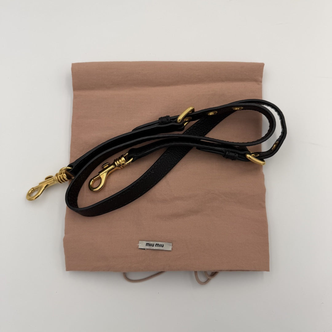 Miu Miu Vitello Leather Black Shoulder Bag