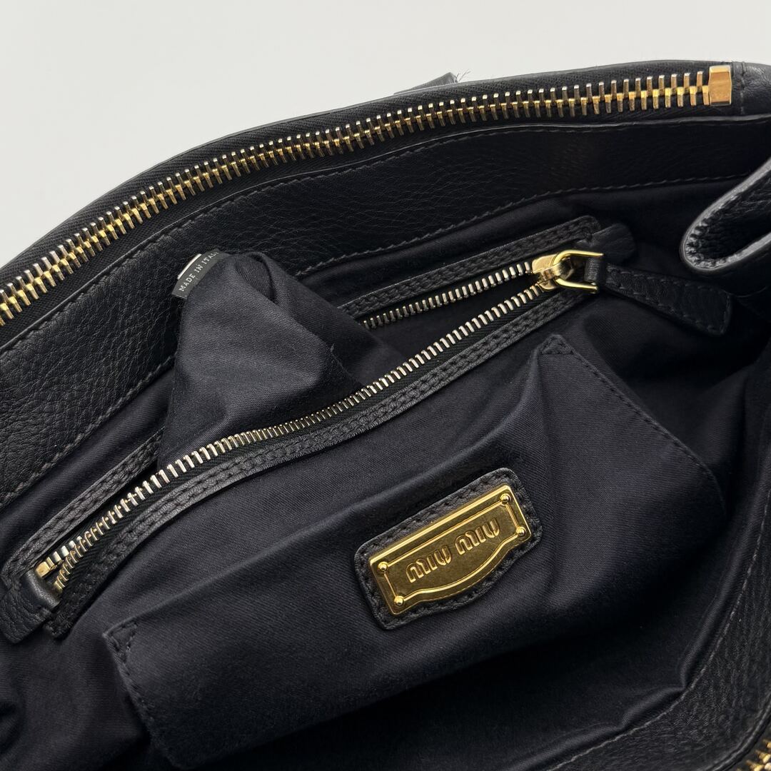 Miu Miu Vitello Leather Black Shoulder Bag