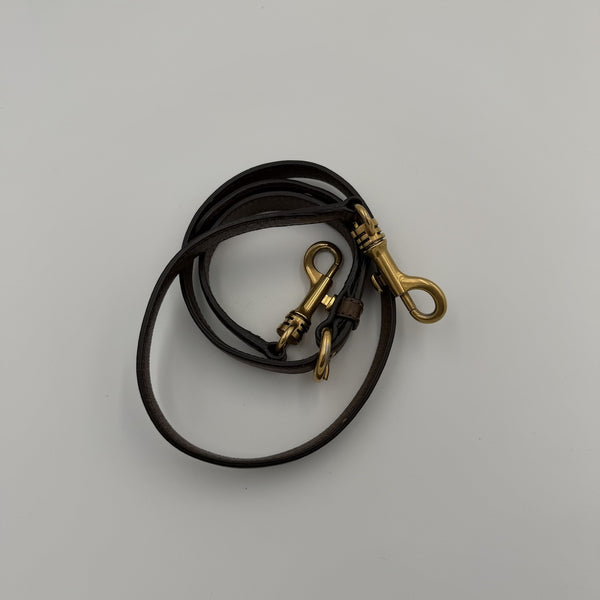 Miu Miu Dark Brown Leather Studded Shoulder Bag