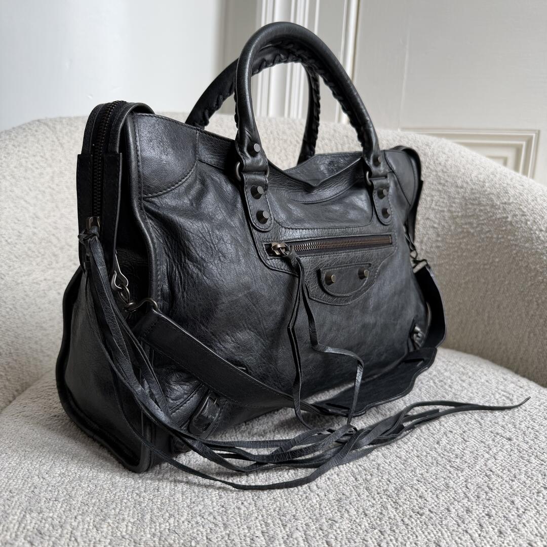 2010 Balenciaga City Leather Black Handbag