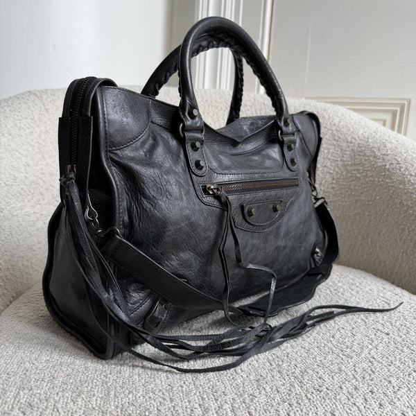 2010 Balenciaga City Leather Black Handbag