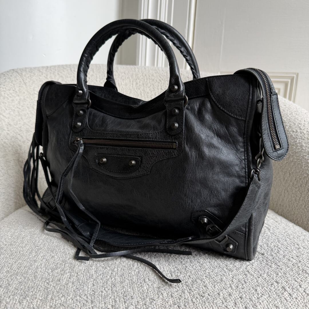 2010 Balenciaga City Leather Black Handbag