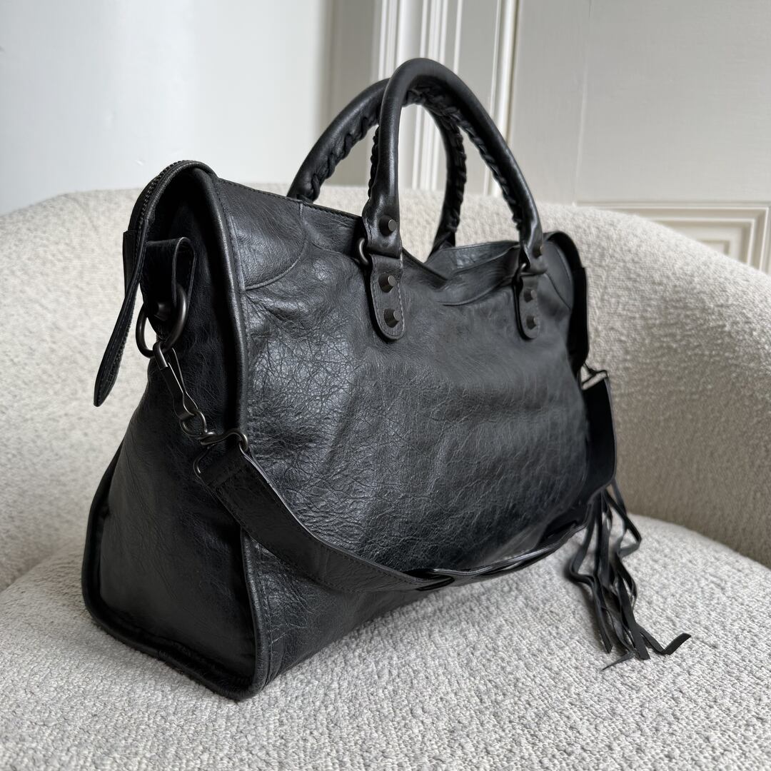 2010 Balenciaga City Leather Black Handbag