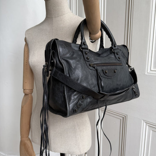 2010 Balenciaga City Leather Black Handbag