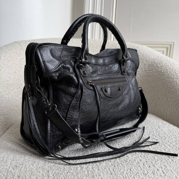 2014 Balenciaga City Leather Black Handbag