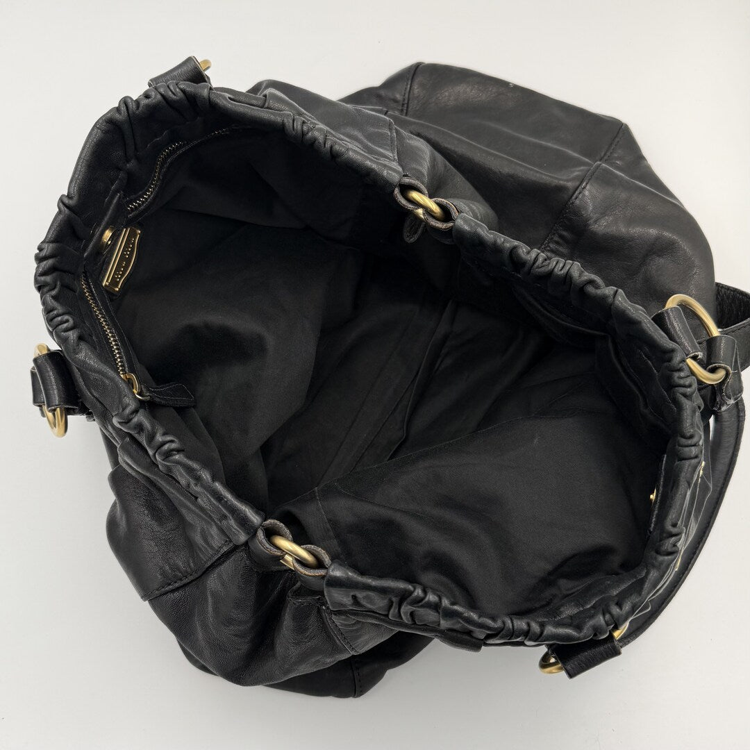 Miu Miu XL Vitello Leather Black Handbag