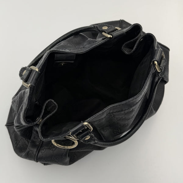 Gucci Guccissima Sukey Leather Black Tote Bag