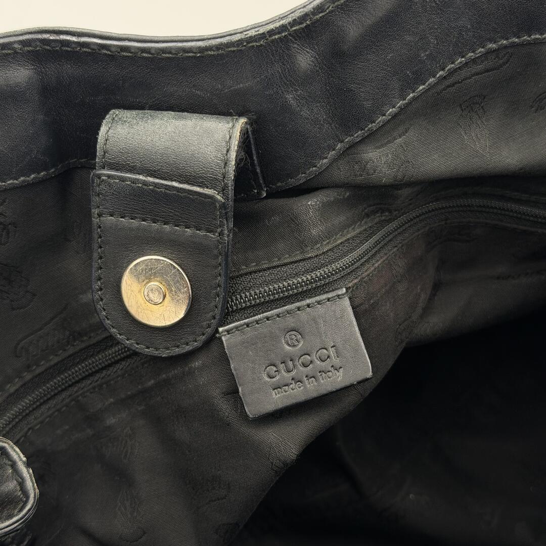 Gucci Guccissima Sukey Leather Black Tote Bag