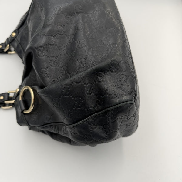 Gucci Guccissima Sukey Leather Black Tote Bag
