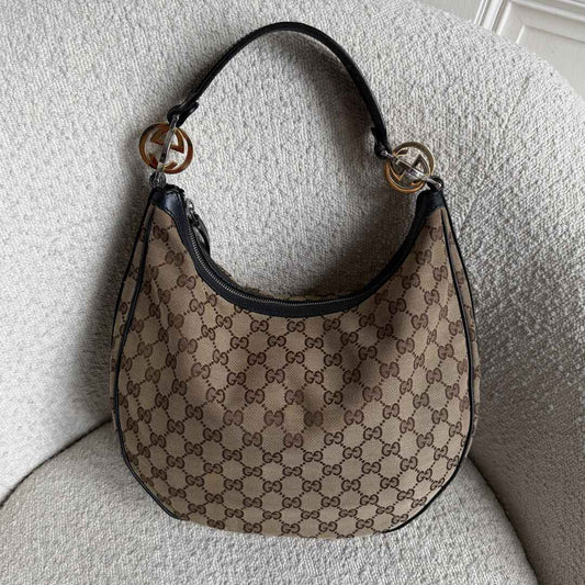 Gucci GG Twins Hobo Black Shoulder Bag
