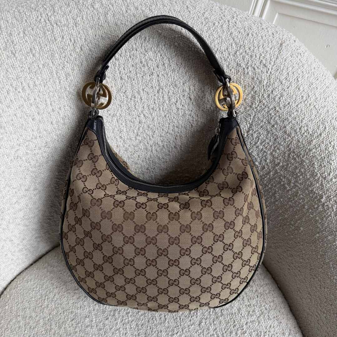 Gucci GG Twins Hobo Black Shoulder Bag