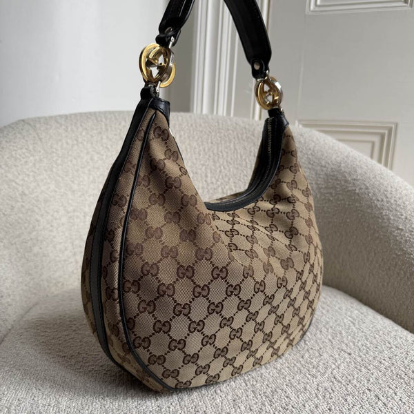 Gucci GG Twins Hobo Black Shoulder Bag