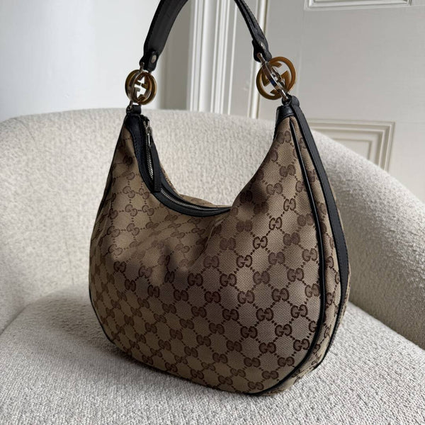 Gucci GG Twins Hobo Black Shoulder Bag