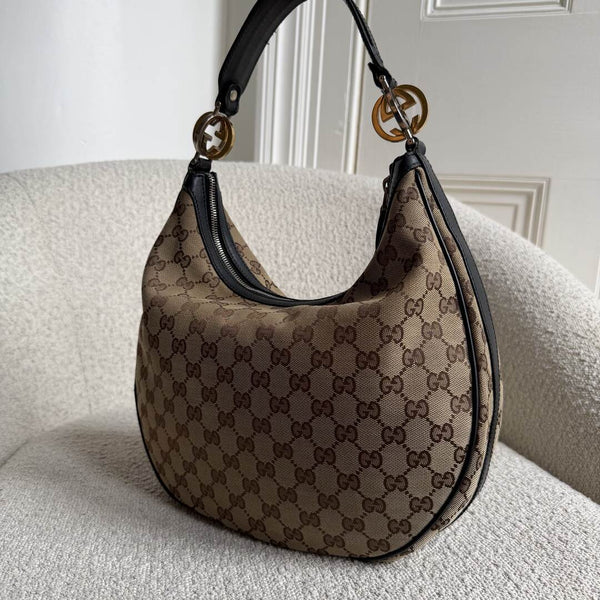 Gucci GG Twins Hobo Black Shoulder Bag