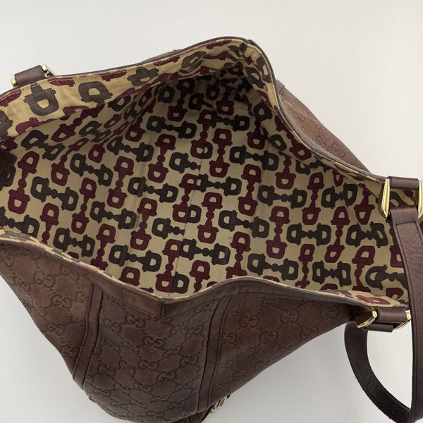 Gucci Guccissima Abbey Leather Brown Tote Bag