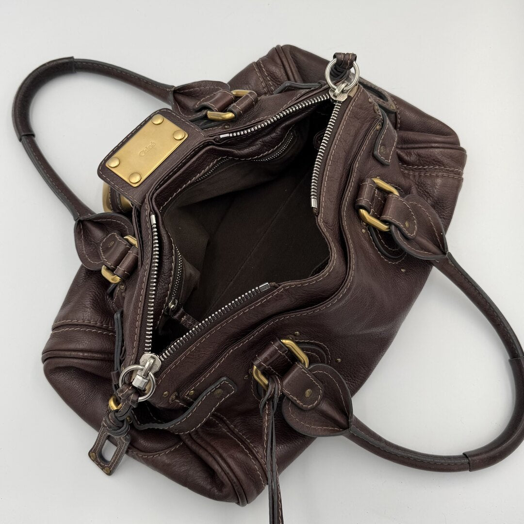 Chloe Paddington Leather Dark Brown Shoulder Bag