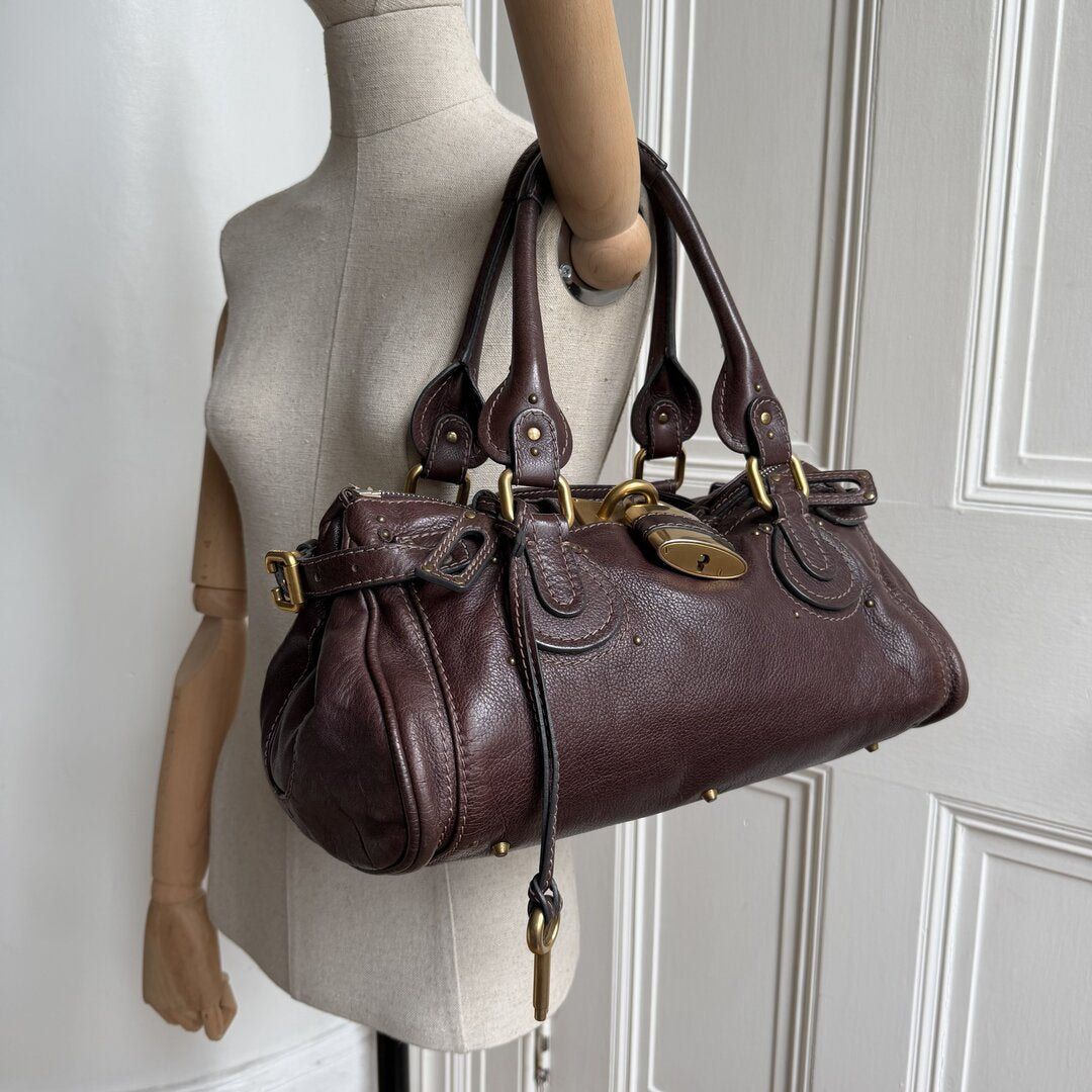 Chloe Paddington Leather Dark Brown Shoulder Bag