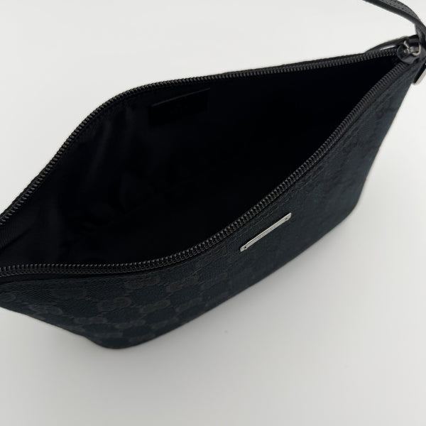 Gucci GG Monogram Black Boat Pochette Handbag