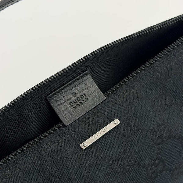 Gucci GG Monogram Black Boat Pochette Handbag