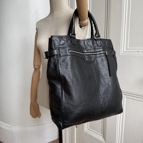 2013 Balenciaga Motocross Classic Hexagon Black Tote Bag