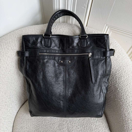 2013 Balenciaga Motocross Classic Hexagon Black Tote Bag