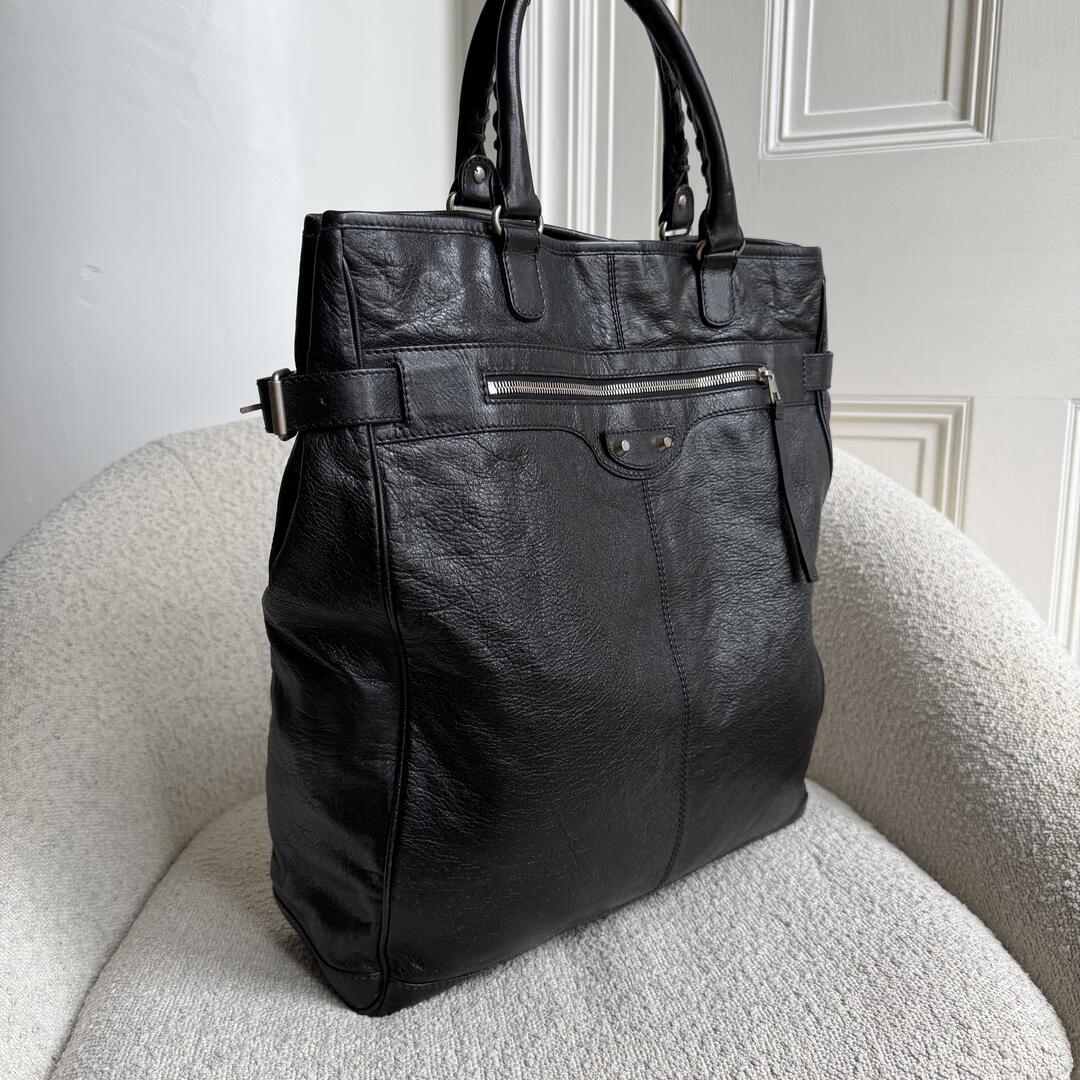 2013 Balenciaga Motocross Classic Hexagon Black Tote Bag