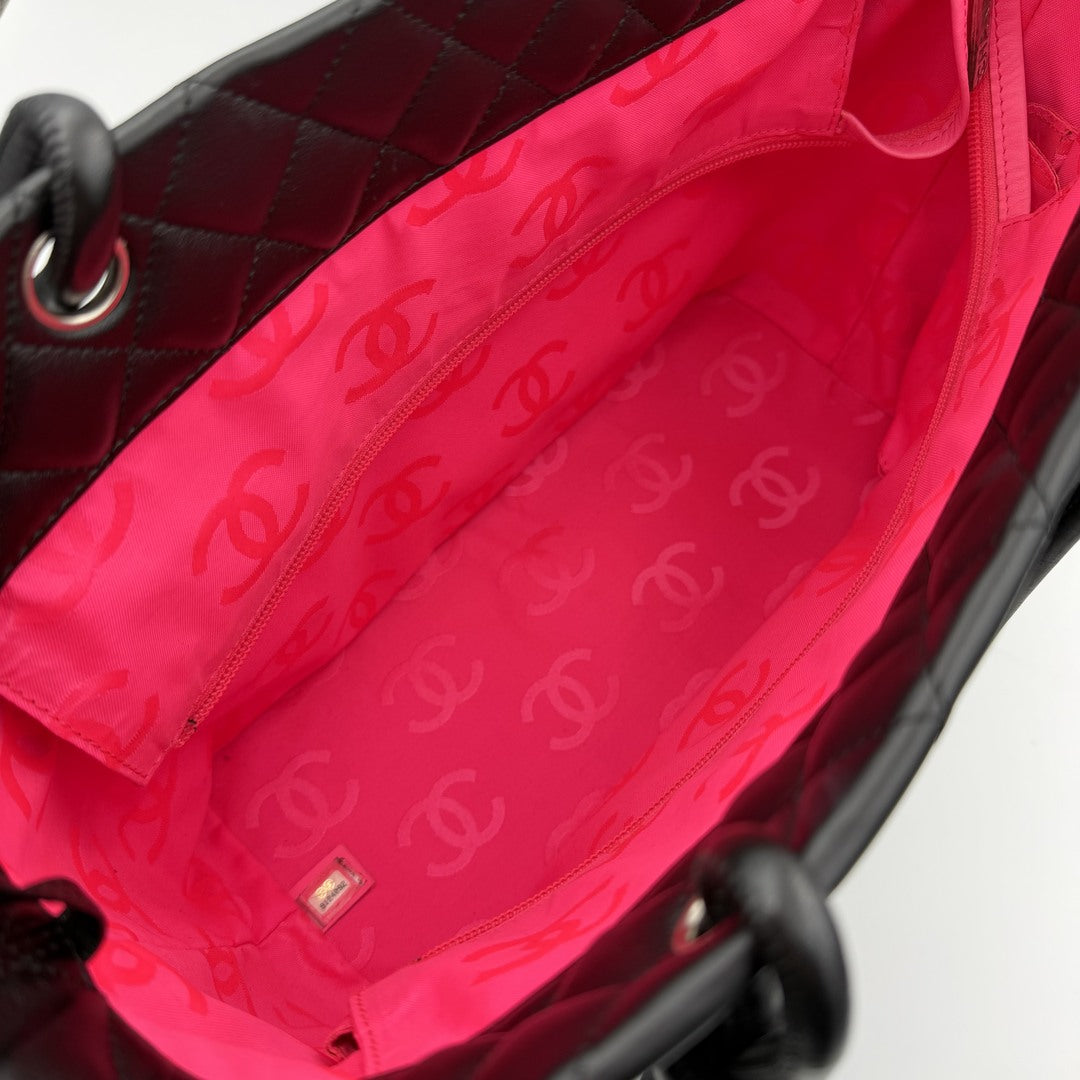 2005 Chanel Cambon Quilted Black Tote Bag