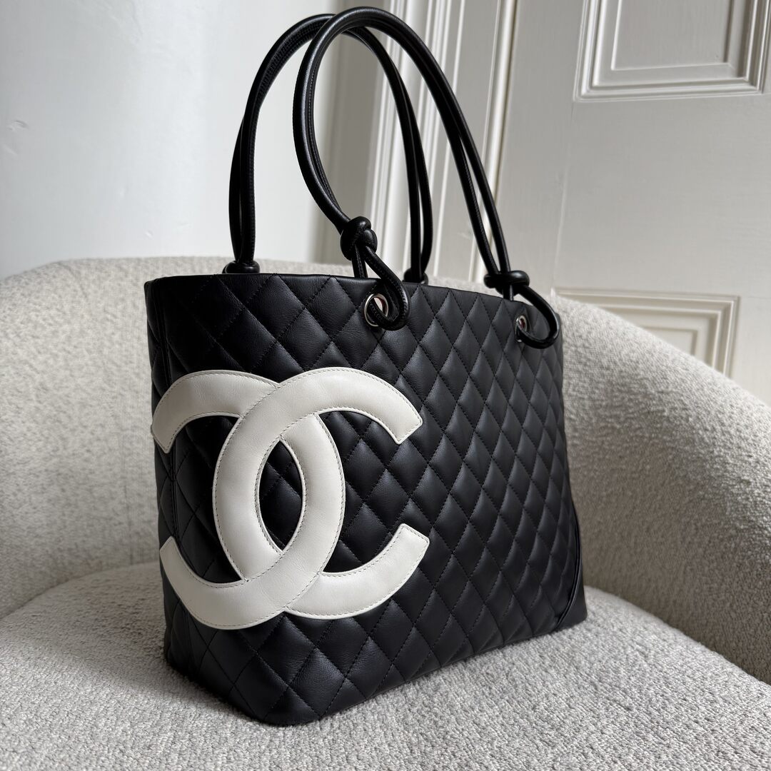 2005 Chanel Cambon Quilted Black Tote Bag